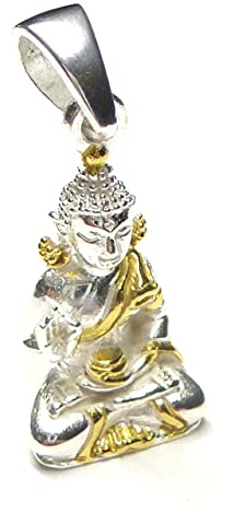 Buddha, kedjehängare, förgyllt silver, som skyddssymbol och lyckobringare, present vänskap, unisex