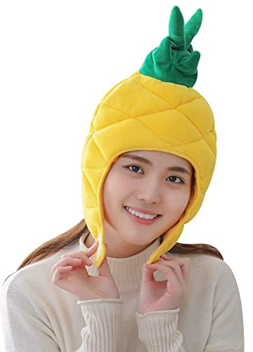 Funny Hat Novelty Hat Cute Plush Pineapple Hat Headgear Fancy Dress Hat Costume Hat Novelty Fancy Dress Party Hat Cap Headwear Cosplay Costume Accessories Photo Props for Adults