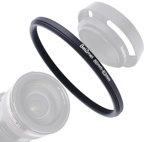 BEIZMEI 86 mm à 82 mm Anneaux Adaptateur Filtre Lentille Compatible avec tous les Objectifs 86 mm à 82 mm UV ND CPL filtre, 86 mm lentille à 82 mm Anneau Filtre