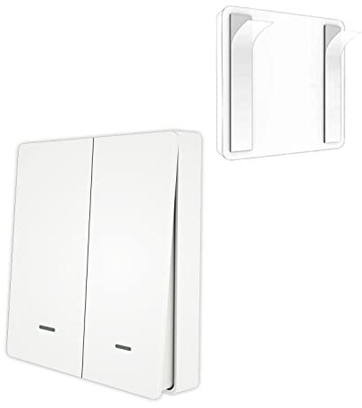 MOES ZigBee Wireless Scene Switch Push Button Controller, Tuya/MOES Zigbee Hub Required, Smart Life & Tuya Remote Control,2 Gang