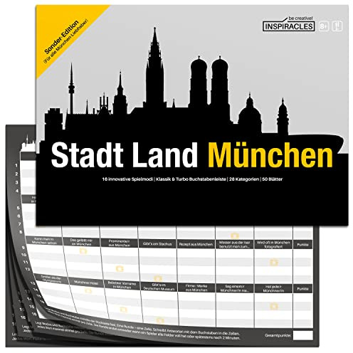 Inspiracles Stadt Land München - Tolles München Geschenk - Das Quiz Spiel für Münchener und Fans - München Souvenirs, München Andenken - München Spiel für Freunde