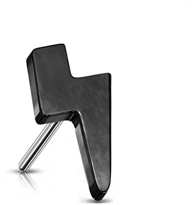 Paula & Fritz® Push-In Aufsatz Blitz Schwarz Titan-IUM Grade 23 Piercing Mehrfarbig 5,5 x 2,6-mm Groß Ohr-Stecker Labret Stud Nipple Straight Barbell