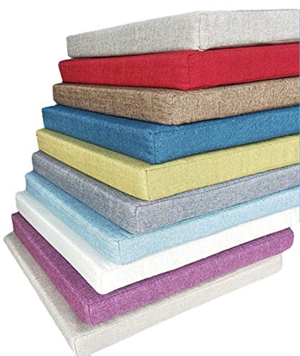 Hockerkissen Leinen Esszimmerstuhl Kissen quadratisch 35x35x3cm 35x35x5cm 45x45x8cm Bürostuhl Kissen Wohnzimmer Sofa Schlafzimmer Schwimmendes Fenster
