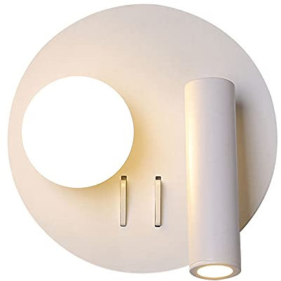 Jadssox LED-Wandleuchten, weiße Wandstrahler, Schlafzimmer-Wandleuchte, verstellbare Kopfteil-Leuchte, 6 W, schwenkbare Wandstrahler für Wohnzimmer, Arbeitszimmer, Innenwand-Wash-Leuchten