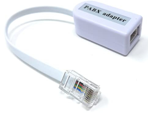 DRUT BT Socket to RJ45 Plug PABX (6P6C) Leaded Telephone Cable Adapter, White