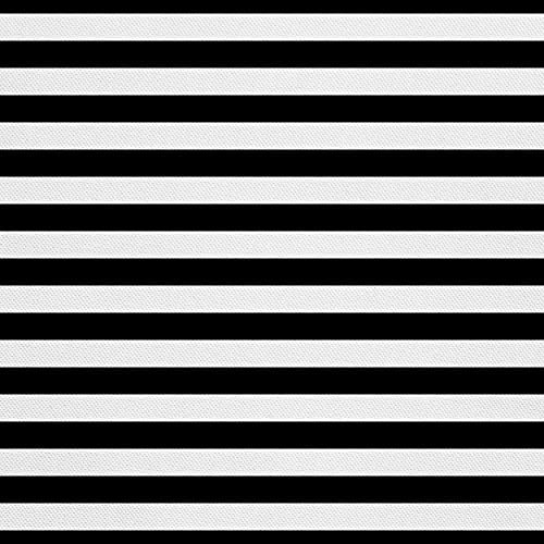 HEKO PANELS Stoff Oxford Wasserdichte Meterware Canvas-Stoff Polyester Stoff Zum Nähen Nähstoffe Möbelstoffe Dekostoffe Wasserabweisend Blickdicht Streifen Schwarz Weiß 2 Meter 155 x 200 cm