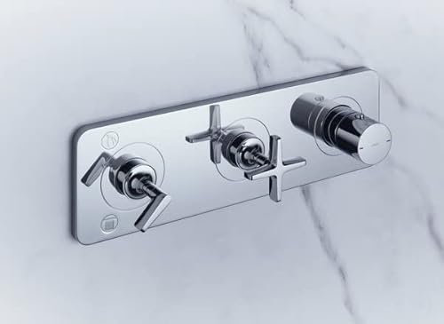 hansgrohe AXOR Citterio E Thermostatmodul Unterputz 38 x 12 für 2 Verbraucher, 36703820, Farbe: Brushed Nickel