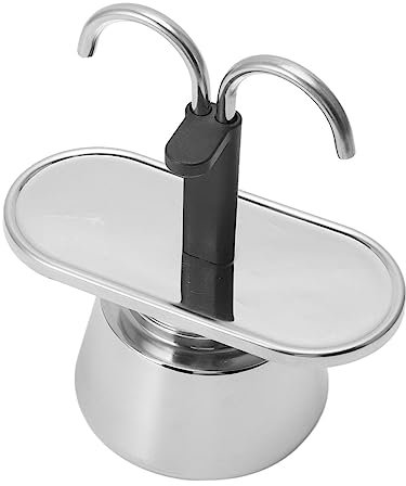 SEAFRONT Cafetera Moka de Doble Cabezal, Cafetera de Acero Inoxidable, Minicafetera de 2 Tazas para café de Conducto Italiano DIY, Juego Mini 100ML Express Moka con Cafetera DIY