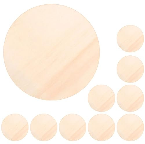 ifundom 10stücke Runde Blank Ausschnitte Aus Holz Zum Basteln Diy Malerei Holz Discs Für Partydekorationen Und Heimdekoration Leicht Zu Bemalen Beidseitig Verwendbar