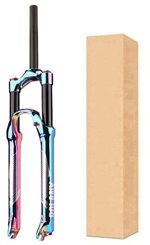 ZECHAO MTB Luft Federgabel,120mm Federweg 27.5/29 Magnesiumlegierung Mountainbike Gabel 1-1/8 Schnellspanner 9mm Gerades Rohr Fahrrad Federgabel (Color : Multicolour, Size : 29inch)