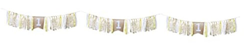 Toyvian 3 Stücke Ersten Geburtstag Dekoration Party Baby Dusche Banner Baby Geburtstag Banner Wohnkultur Digital Gedruckt Pull Flagge Gelb