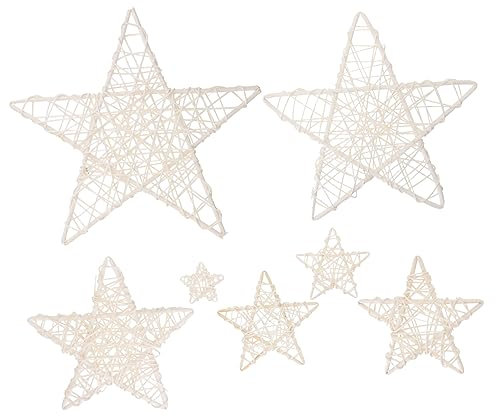 PRETYZOOM 8stücke Teiliges Rattan-dekorationsset Sternform Handgefertigte Weihnachts Und Hochzeitsdeko Für Stimmungsvolle Feiern Für Zuhause Geschäfte Und Veranstaltungen Bis