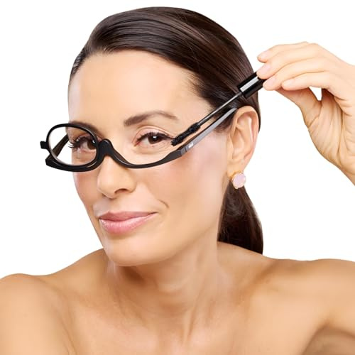 VICCI Makeup Reading Glasses | Cosmetic Readers Flip Up Lens Magnifying Eyeglasses for Women | Dual-Purpose Functionality, Lightweight Makeup Glasses Offering Distortion-Free Vision +2.5 | Black