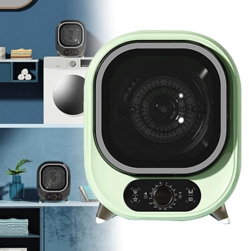YEHOZZ Mini Sèche-Linge électrique Portable, Sèche-Linge à Condensateur Portable 450 W, Sèche-Linge Compact à Chargement Frontal, Parfait pour Une Utilisation sur Un Comptoir Ou Au Mur,Green