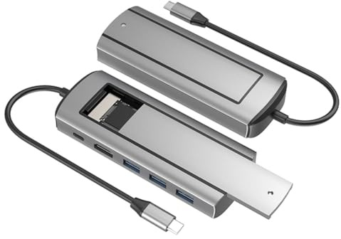 Closer 1 PCS 6-In-1 M.2 SSD HUB USB C Docking Station con Storage su disco USB 3.0 Tipo C a compatibili- Accessori di ricambio per computer portatili
