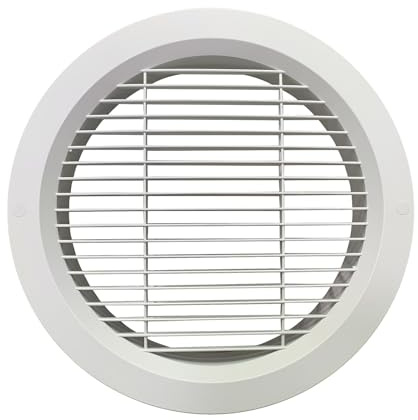 YUNHEST Rejilla de ventilación Redonda a Prueba de Insectos, Cubierta de ventilación de Aire Acondicionado, diseño de Rejilla Recta de 250mm, Estilo Tubo de plástico Blanco.(250mm)