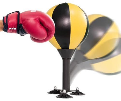 GTPBAO Punchingball Speedball Tisch-Stressball für Entspannen, Kinder Ab 3 Jahren, Speed-Boxball Aus PU-Leder für Das Trainingsgerät Im Fitnessstudio, Starker Saugnapf