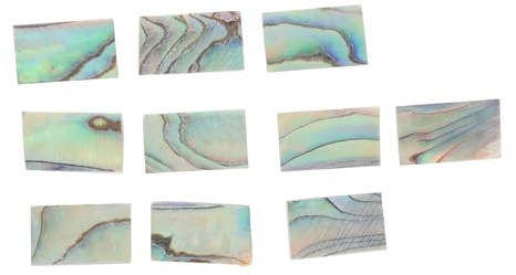 Abalone Muscheleinlagen 10 Stück für Gitarren Schallloch Selbstgemacht | Mandelmuschel, Dekorstreifen für Mundrad, Zubehör für Bastelarbeiten an Saiteninstrumenten