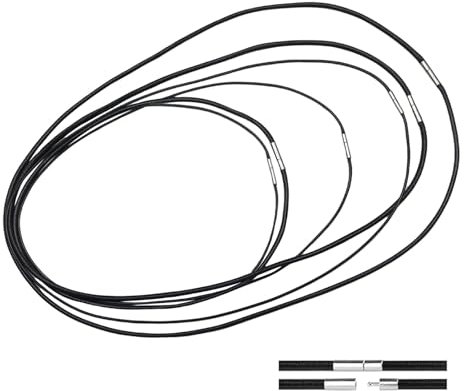 Yamobi 6 Stück Lederband für Ketten, 1.5/3mm Lederkette mit Verschluss, Lederhalsband für Damen und Herren, Schwarz Leder Halskette Männer, langlebig und stilvoll