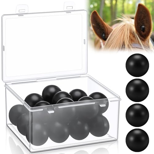 Dansydaisy 10 Paar Ohrstöpsel für Pferde, Aufbewahrungsbox | Ohrstöpsel, Ball, wiederverwendbar, Schaumstoff, Schallblockierung, Geräuschunterdrückung, hilft dem Pferd