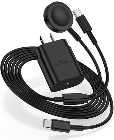 for Samsung Watch Charger Fast Charging,2 in 1 Galaxy Watch Phone Charger 6ft with 25W USBC Charger Compatible with Galaxy Watch 8/7/Ultra/6/6 Classic/5/5Pro/4/4 Classic/3/Active2/1/S24/S23/S22/21