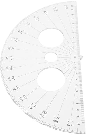 FOYTOKI Plastic Half Circle Protractor Tool 180 Degree Measuring Ruler for Students Convenient Geometry Drafting Supplies