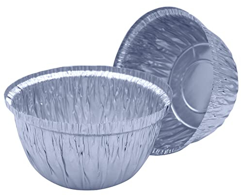 Sunrise Packaging 5 x Individual 2LB Aluminium Foil Pudding Basins, 930ml Muffins Moulds for Baking - Dariole Moulds, Round Recyclable Christmas Pudding Dishes for Baking, Cupcakes, Tarts & Muffins