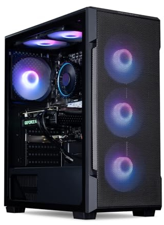 CCL HORIZON Gaming PC Tower - AMD Ryzen 5 8400F - RTX 3050 8GB - 32GB DDR5 RAM - 1TB NVMe SSD - 650W PSU - CrossFire ARGB Case - WiFi - VR Ready - Windows 11 - Black