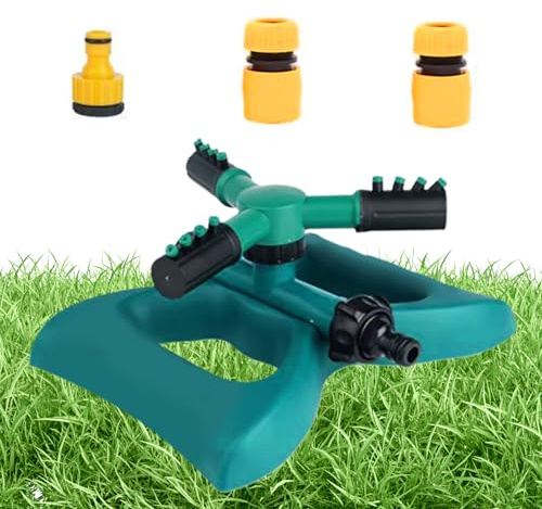 Lawn Sprinkler, Automatic Garden Water Sprinklers, 8.27x7.48x3.74 inches 360° Rotation Multi-Mode Spray, Lawn Irrigation Systems for Flower Beds Vegetable Patches Nurseries Parks Kids Pets Playing