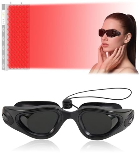 Fukaisu Occhiali Protettivi per Abbronzatura, Occhiali per Lettini Abbronzanti Protettivi Terapia con Luce LED Uso Domestico Bellezza Abbronzatura con Custodia e Panno (Nero)