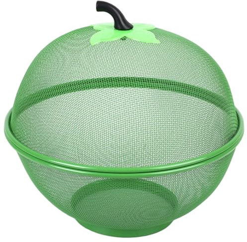 JZLEJC Panier de fruits en filet avec couvercle Bowl en métal 11 pouces avec couvercle et contenant de la poignée mignonne pour la cuisine