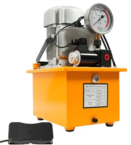 750W Elektrische Hydraulikpumpe 1400RPM 2-70Mpa Elektrohydraulikpumpe 7L Kraftstofftank Fußpumpe Hydraulikpumpe 725-10.000 PSI Magnetventil Hydraulische Kraftpumpe für Automobilherstellung, Wartung