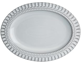 Modern Large Dinner Plates Extra Large 14.5 Inch Ceramic Plate Embossed Oval Steamed Fish Tray with Slight Flaws Suitable for Restaurant Appetizers Stackable Dinner Plates