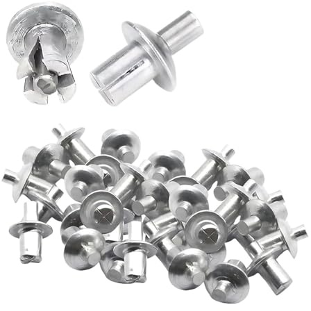 Hammer Rivets,10-500PCS Expanding Blowout Round Head Blossom Hammered Aluminium Rivets,