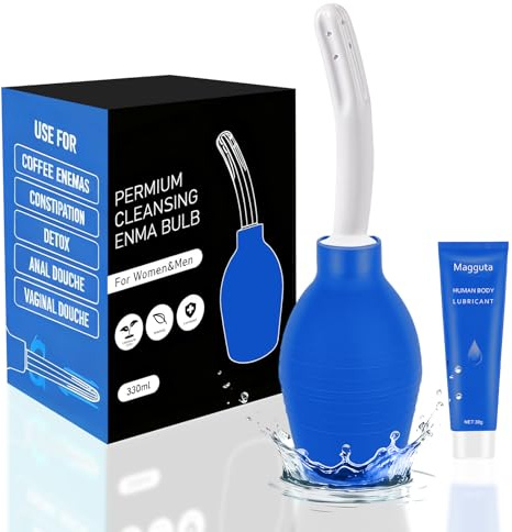 Clistere per pulizia ano anale - Irrigatore intestinale - Doccia intima per doccia anale e vaginale per uomo e donna 310ML (Blu)