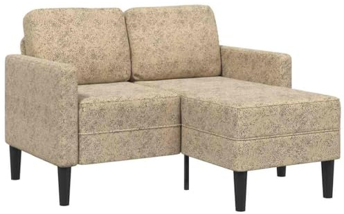 Ziaphsol 2-sitsig soffa, L-form, ljusgrå, konstläder, 125 cm bred, med schäslong, robust metallram, lättskött, för vardagsrum, mysig komfort