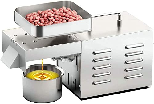 ASerZenith Kitchen Oil Press Machine Electric Automatic Oil Press Extractor Stainless Steel Oil Press, Hot And Cold Pressing, Oil Yield>90%