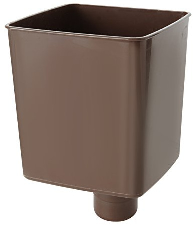 First Plast RCQ080M Raccoglitore Pluviale Quadrato, Marrone, 80 mm