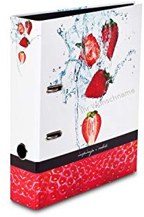 Motivordner mit silbergefärbter Gravur Livepac Fruits / DIN A4 / Erdbeere