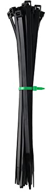 HPER Kabelbinder schwarz I 290 mm x 4,8 mm I 100 Stück I 15-30% mehr Zugkraft/Stabilität I witterungsstabil I 3 Jahre UV- beständig I zertifizierte Premium Qualität