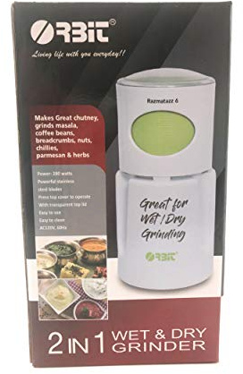 Orbit 2 in 1 Wet & Dry Coffee/Spice Grinder/Chutney Maker,White