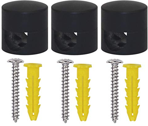 OASHISU Decentador de techo para cables eléctricos de aluminio, desentrecedor de techo, desatascador de cable eléctrico, Decentador de lámpara, sujetacables, 3 unidades (negro)