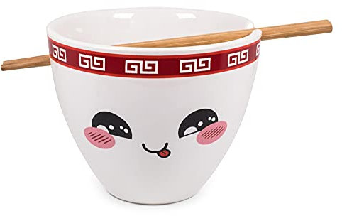 Toynk Bowl Bop Tso Hungry Japanese Dinnerware Set | 16-Ounce Ramen Bowl, Chopsticks