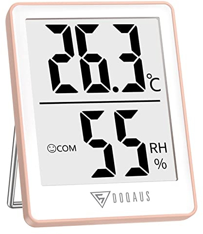 DOQAUS Termometro Ambiente Interno, Igrometro Termometro Digitale con Icona Comfort, Monitor di Temperatura e Umidità per Ambienti, Mini Termometro da Interno per Casa, Ufficio, Antina