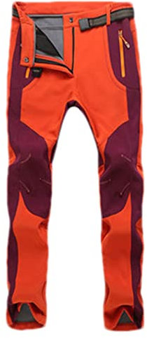 Warme Herren Damen Softshell-Hose Reisen Outdoor Camping & Wandern Fleece Skihose Damen Orange 5XL