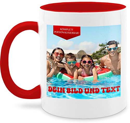Tasse Tassen 325ml - Geschenk mit eigenem Foto und Text personalisiert I Eigenes Bild I Custom Photo Text - 325 ml - Rot - mug to personalise yourself, fototasse selbst drucken pictures kaffeetasse