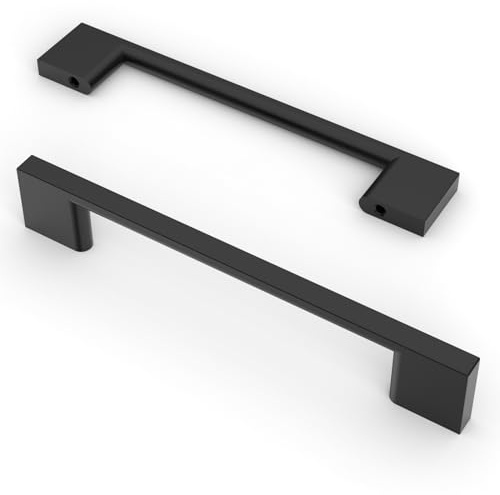 9BUILD 10 Stück Schrankgriffe Schwarz Lochabstand 128mm Griffe für Küchenschränke Möbelgriffe Küchengriffe griffe möbel Küchenschrank Schranktürgriffe EU0035