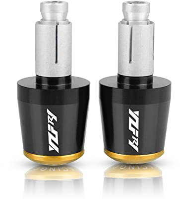 WESTCH Für Yamaha R1 YZFR1 YZF-R1 1998–2017 2015 2016 1999 7/8 Zoll 22 Mm Motorrad-Lenkergriffe, Lenkerenden, Griffkappe, Schieber (Color : Black-Gold)