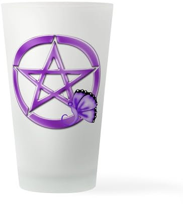 CafePress Purple Pentacle Butterfly 3 Pint Glass, 16 oz. Drinking Glass