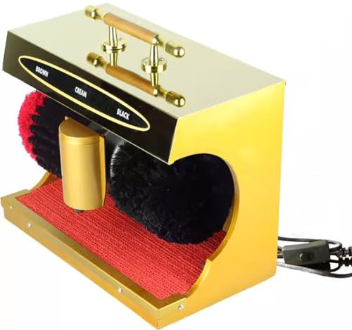 MegLob Cireuse De Chaussures Entièrement Automatique, Cireuse De Chaussures À Induction Automatique, Cireuse De Chaussures Électrique, Polisseuse De Chaussures, Nettoyant pour Chaussures,d'or